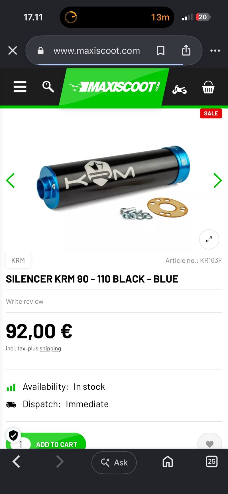 Blå 100/115 lydpot